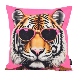 Gek op kussens! Funky Tiger Kussenhoes | 45x45 cm | Katoen/Polyester