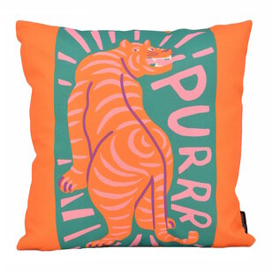 Orange Tiger Kussenhoes | 45x45 cm | Katoen/Linnen