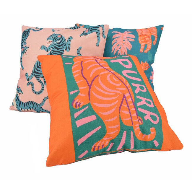 Orange Tiger Kussenhoes | 45x45 cm | Katoen/Linnen