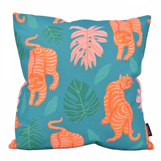 Gek op kussens! Multi Tiger Kussenhoes | 45x45 cm | Katoen/Linnen