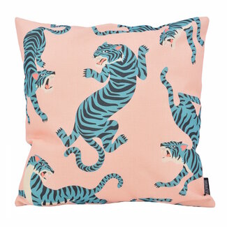 Gek op kussens! Blue Tiger Kissenbezug | 45x45 cm | Baumwolle/Leinen