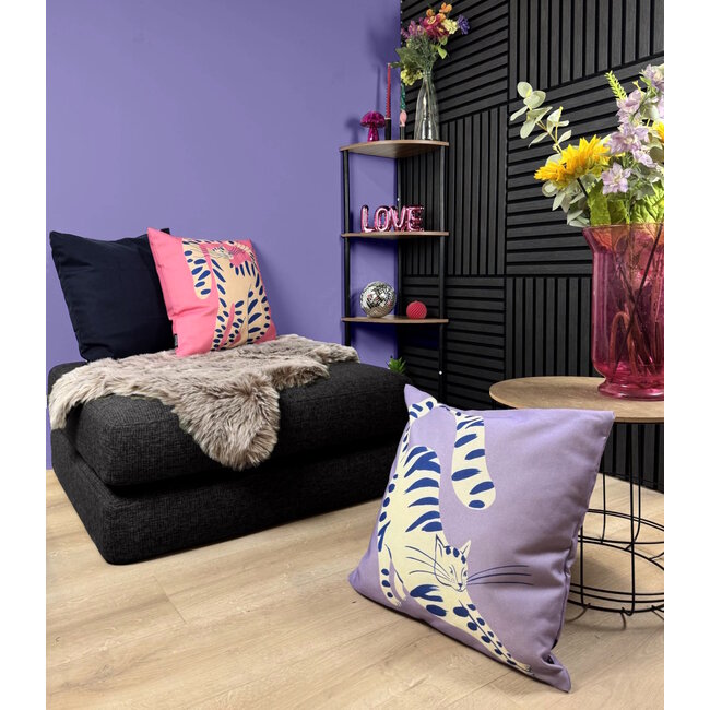 Purple Cat | 45 x 45 cm | Kussenhoes | Katoen/Linnen