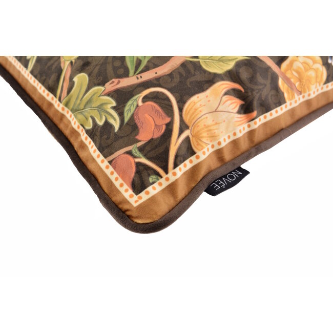 Velvet Iris Bird Kussenhoes | 45x45 cm | Velvet/Polyester