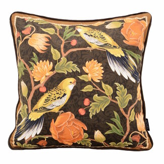 NOVÉE Velvet Iris Bird Kissenbezug | 45x45 cm | Samt/Polyester