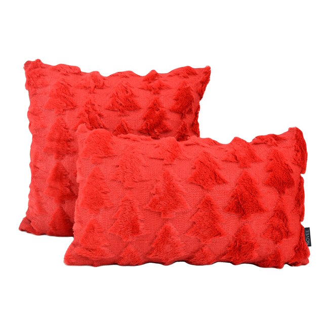 Furry XMAS Tree Rood Kussenhoes | 45x45 cm | Polyester