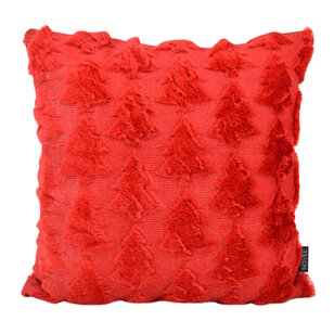 Furry XMAS Tree Rood Kussenhoes | 45x45 cm | Polyester