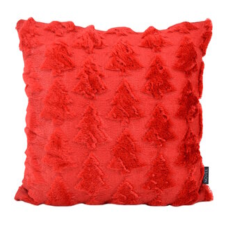 NOVÉE Furry XMAS Tree Rood | 45 x 45 cm | Kussenhoes | Polyester