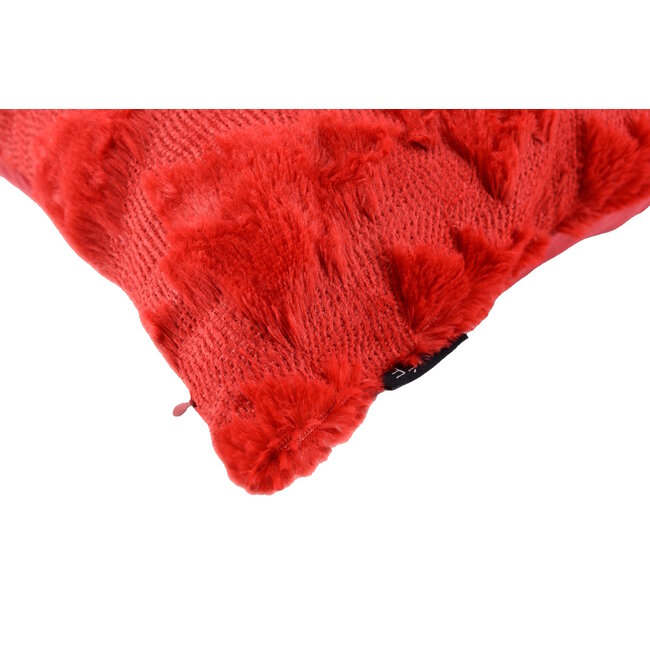 Furry XMAS Tree Rood Kussenhoes | 45x45 cm | Polyester