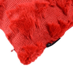 Furry XMAS Tree Rood Kussenhoes | 30x50 cm | Polyester