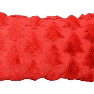 Furry XMAS Tree Rood Kussenhoes | 30x50 cm | Polyester