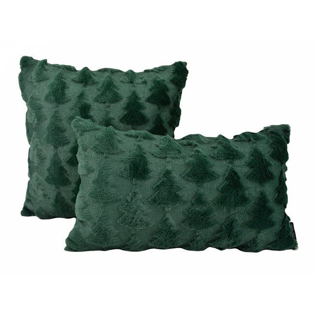 Furry XMAS Tree Groen | 45 x 45 cm | Kussenhoes | Polyester