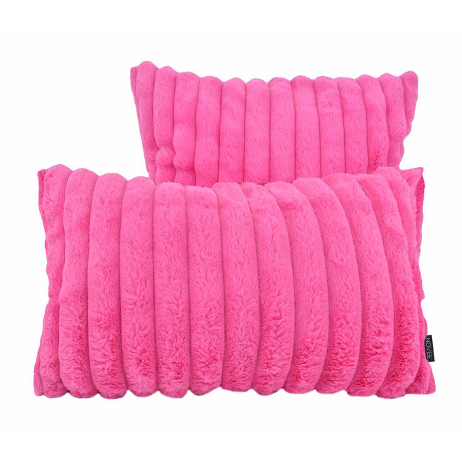 Rosie Rib Roze Kussenhoes | 45x45 cm | Polyester