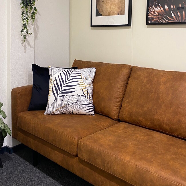 Blue Palm Leaves Kissenbezug | 45x45 cm | Baumwolle/Polyester