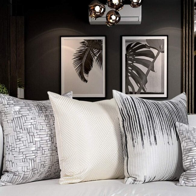 Silver Art Kissenbezug | 45x45 cm | Jacquard/Polyester