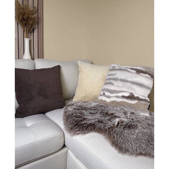 Corduroy Beige Kussenhoes | 45x45 cm | Polyester