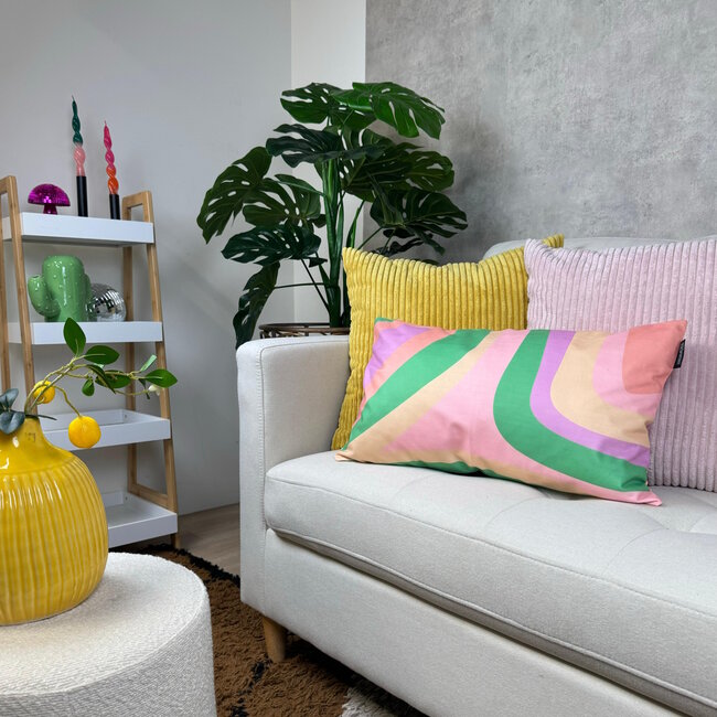 Corduroy Lichtroze Kussenhoes | 45x45 cm | Polyester