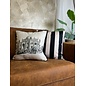 Streep Zwart/Beige Kussenhoes | 45x45 cm | Katoen/Polyester