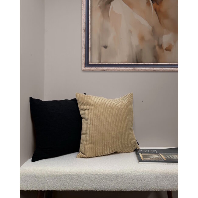 Corduroy Schwarz Kissenbezug | 45x45 cm | Polyester