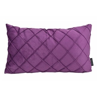 NOVÉE Velvet Cross Paars Kussenhoes | 30x50 cm | Velvet/Polyester