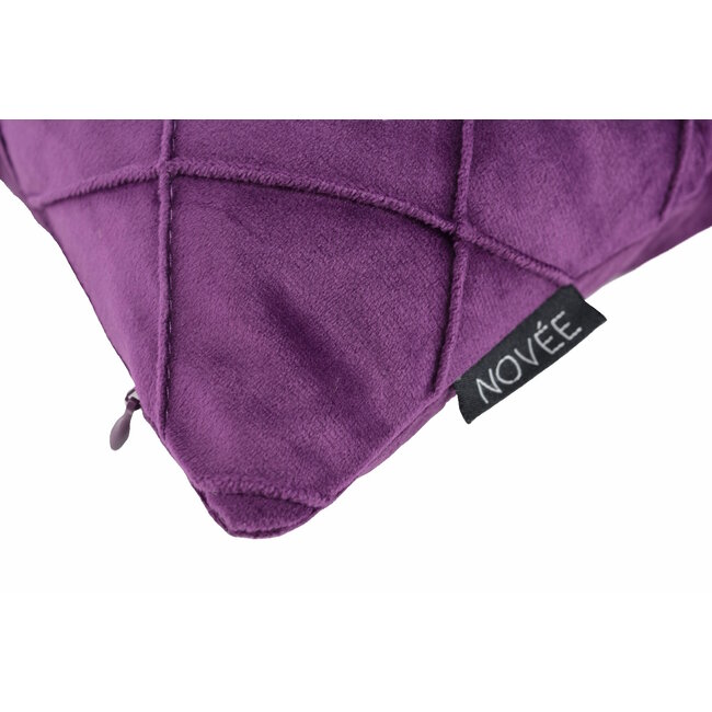 Velvet Cross Paars Kussenhoes | 45x45 cm | Velvet/Polyester