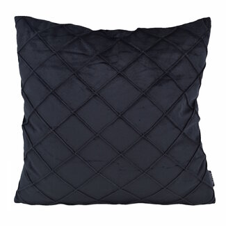 NOVÉE Velvet Cross Zwart Kussenhoes | 45x45 cm | Velvet/Polyester