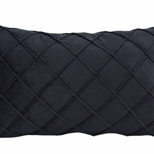 Velvet Cross Zwart Kussenhoes | 30x50 cm | Velvet/Polyester
