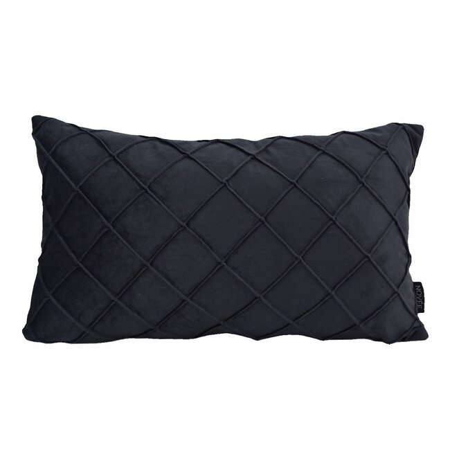 Sierkussen Velvet Cross Zwart | 30 x 50 cm | Velvet/Polyester
