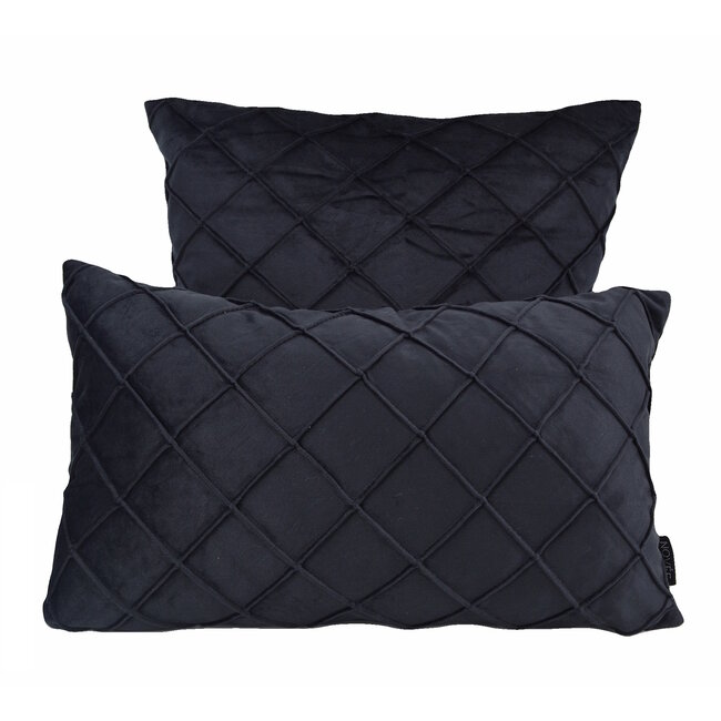 Sierkussen Velvet Cross Zwart | 45 x 45 cm | Velvet/Polyester