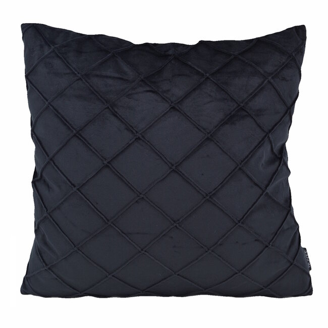 Sierkussen Velvet Cross Zwart | 45 x 45 cm | Velvet/Polyester