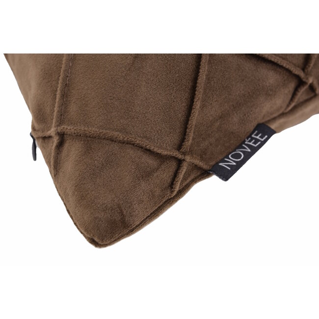 Velvet Cross Braun Kissenbezug | 30x50 cm | Samt/Polyester