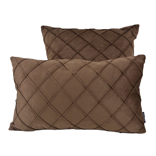 Velvet Cross Braun Kissenbezug | 30x50 cm | Samt/Polyester