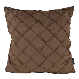 NOVÉE Velvet Cross Bruin Kussenhoes | 45x45 cm | Velvet/Polyester