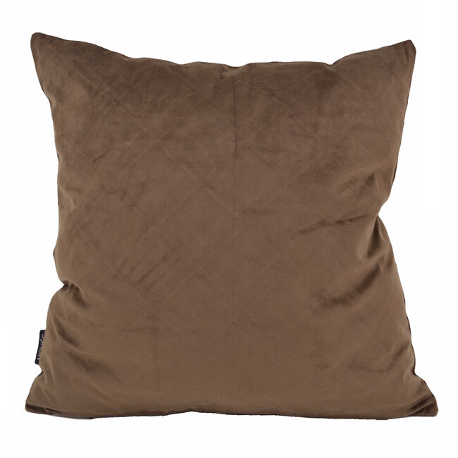 Velvet Cross Bruin Kussenhoes | 45x45 cm | Velvet/Polyester
