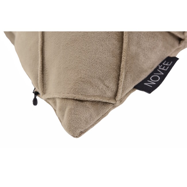 Velvet Cross Taupe | 30 x 50 cm | Kussenhoes | Velvet/Polyester