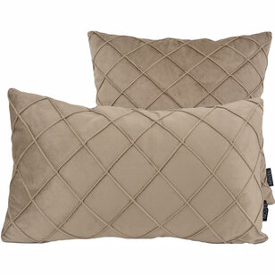 Velvet Cross Taupe Kussenhoes | 30x50 cm | Velvet/Polyester
