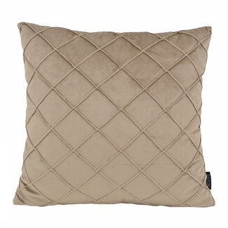 NOVÉE Velvet Cross Taupe Kissenbezug | 45x45 cm | Samt/Polyester