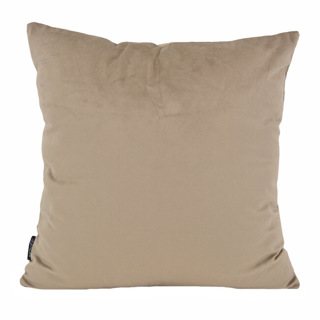 Velvet Cross Taupe Kussenhoes | 45x45 cm | Velvet/Polyester