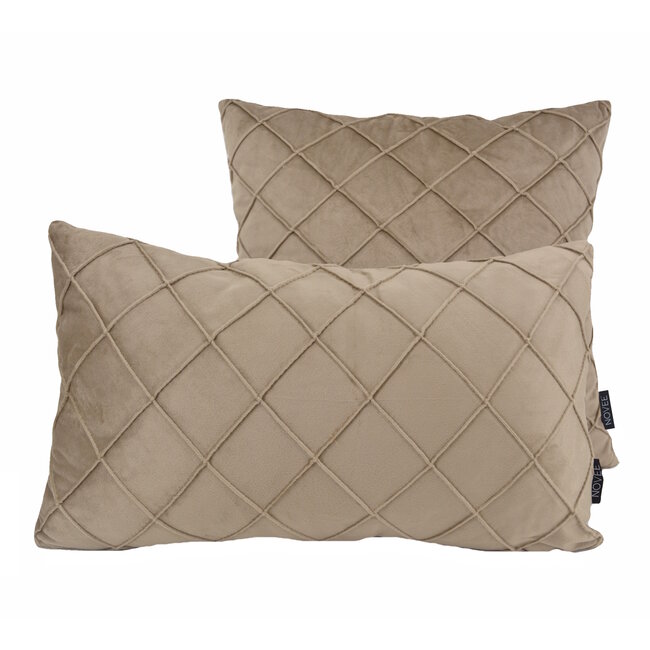 Velvet Cross Taupe Kussenhoes | 45x45 cm | Velvet/Polyester