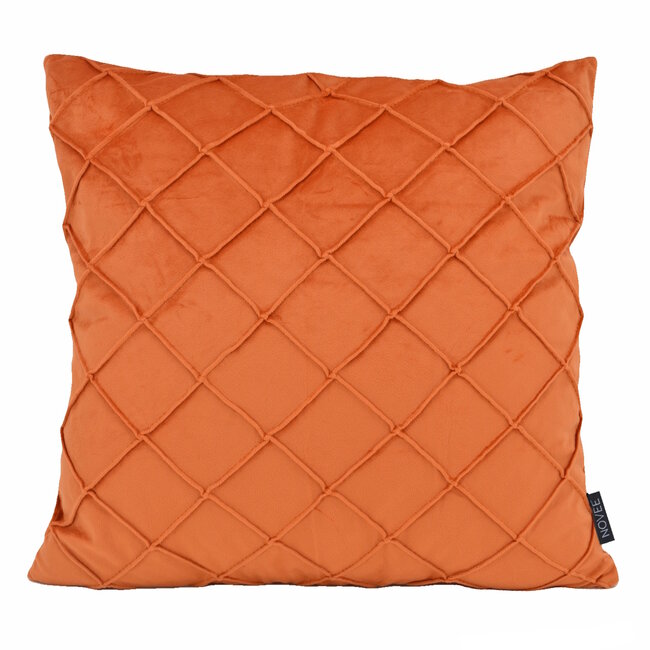 Sierkussen Velvet Cross Terracotta | 45 x 45 cm | Velvet/Polyester