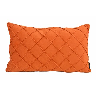 NOVÉE Velvet Cross Terracotta Kussenhoes | 30x50 cm | Velvet/Polyester