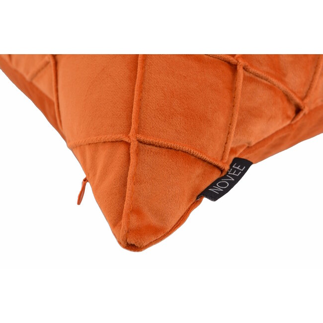 Velvet Cross Terracotta Kussenhoes | 30x50 cm | Velvet/Polyester