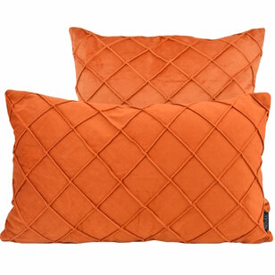 Velvet Cross Terracotta Kussenhoes | 45x45 cm | Velvet/Polyester