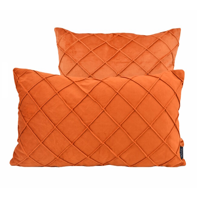 Velvet Cross Terracotta Kissenbezug | 30x50 cm | Samt/Polyester