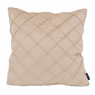NOVÉE Velvet Cross Beige Kissenbezug | 45x45 cm | Samt/Polyester