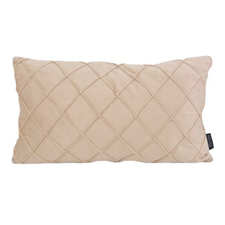 NOVÉE Velvet Cross Beige Kissenbezug | 30x50 cm | Samt/Polyester