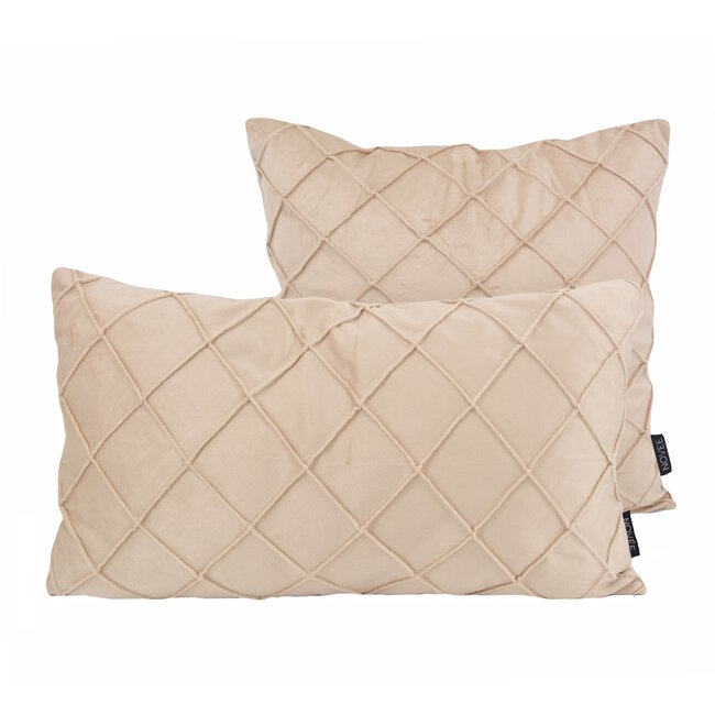 Velvet Cross Beige Kussenhoes | 30x50 cm | Velvet/Polyester