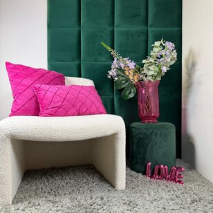 Sierkussen Velvet Cross Roze | 30 x 50 cm | Velvet/Polyester