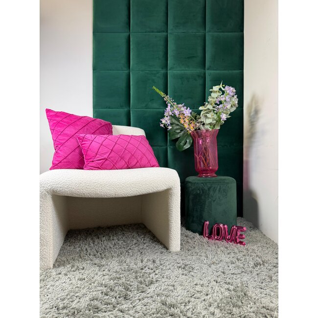 Velvet Cross Roze | 45 x 45 cm | Kussenhoes | Velvet/Polyester