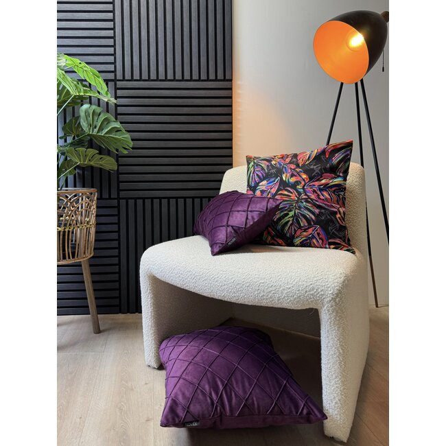 Sierkussen Velvet Cross Paars | 30 x 50 cm | Velvet/Polyester