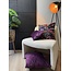 Velvet Cross Paars Kussenhoes | 30x50 cm | Velvet/Polyester